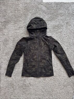 lululemon athletica Olive Green Camo Zip-Up Hoodie